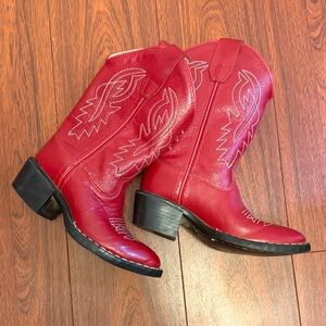 Kids Red Western Cowboy Boots